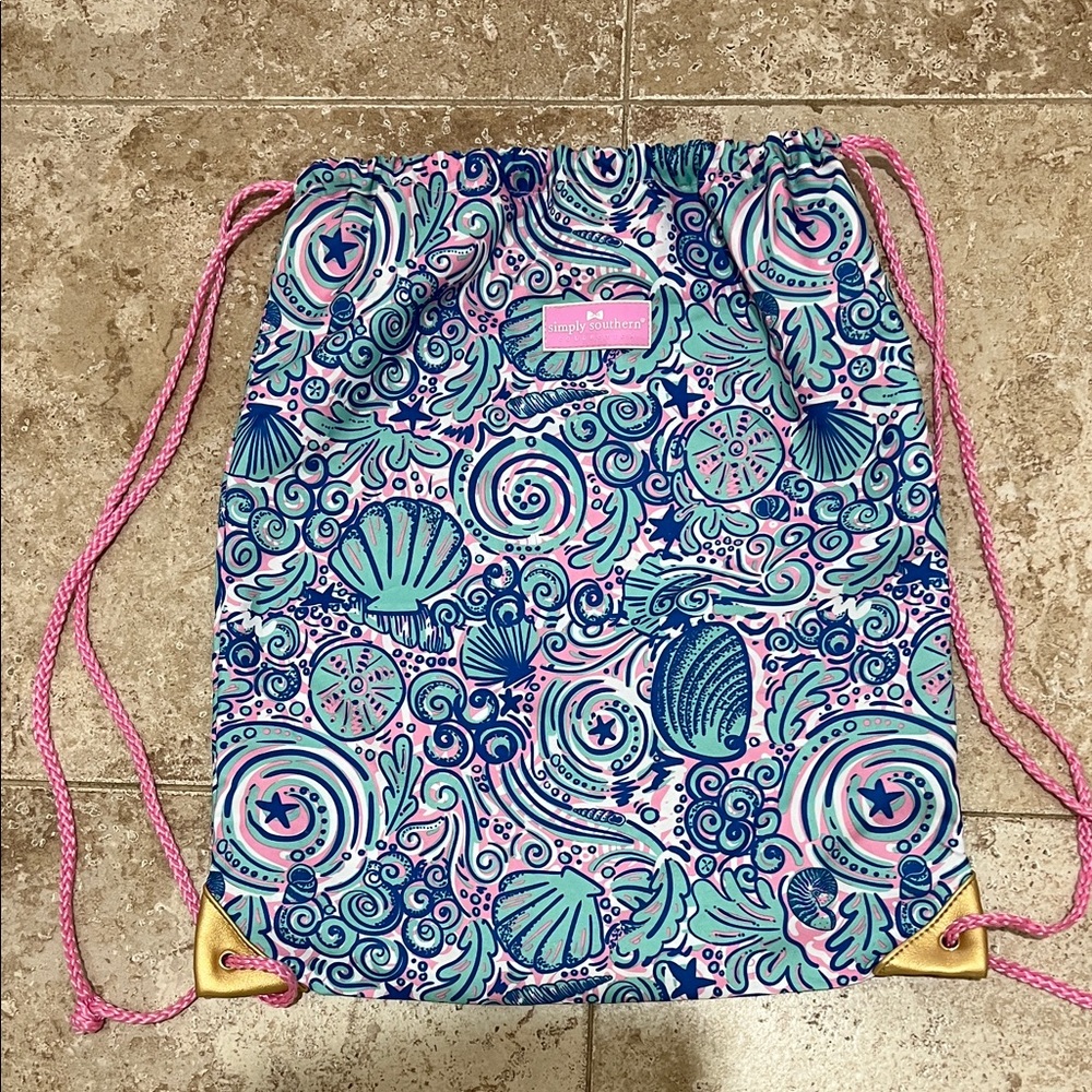 Simply Southern Seashell Swirl Kids Bag - Pink and Blue